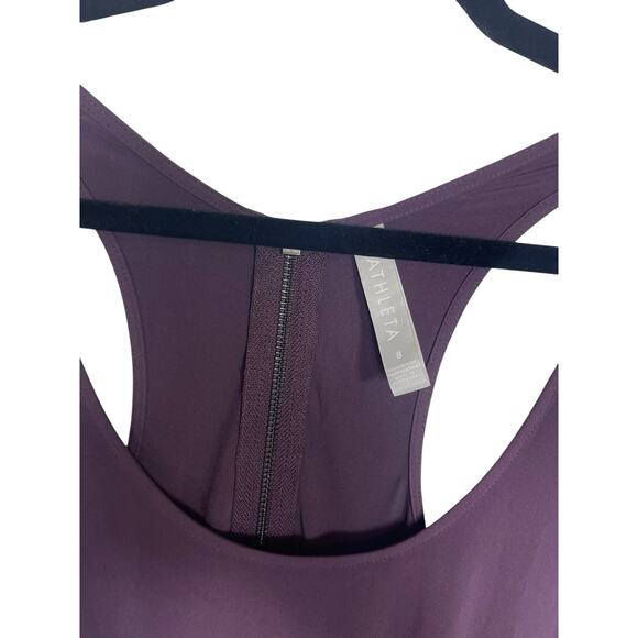 Athleta Women's 8 Agate Purple Revive Workout Travel Zip Drawstring Jumpsuit EUC - Picture 4 of 4
